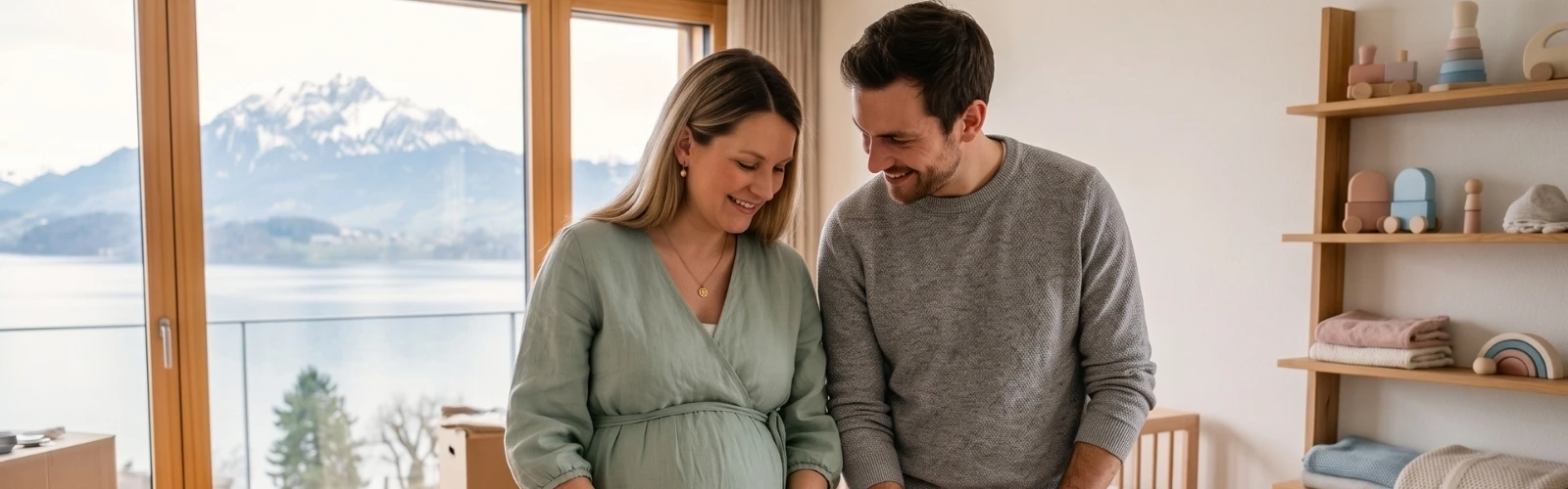 futurs parents préparant l'arrivée de bébé